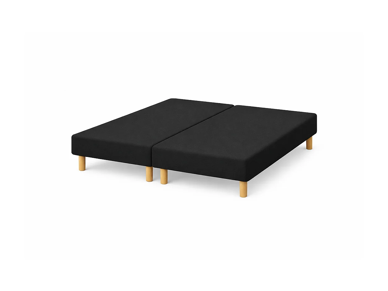 SOMMIER TAPISSIER NOIR 70x190x2 (140x190) | FABRICATION FRANÇAISE ARTISANALE | PIEDS OFFERTS | HAUTEUR avec PIEDS 27 cm
