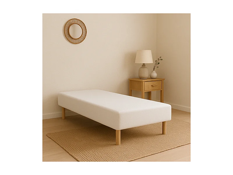 Sommier tapissier 80x200cm Fabrication Française + Pieds offerts
