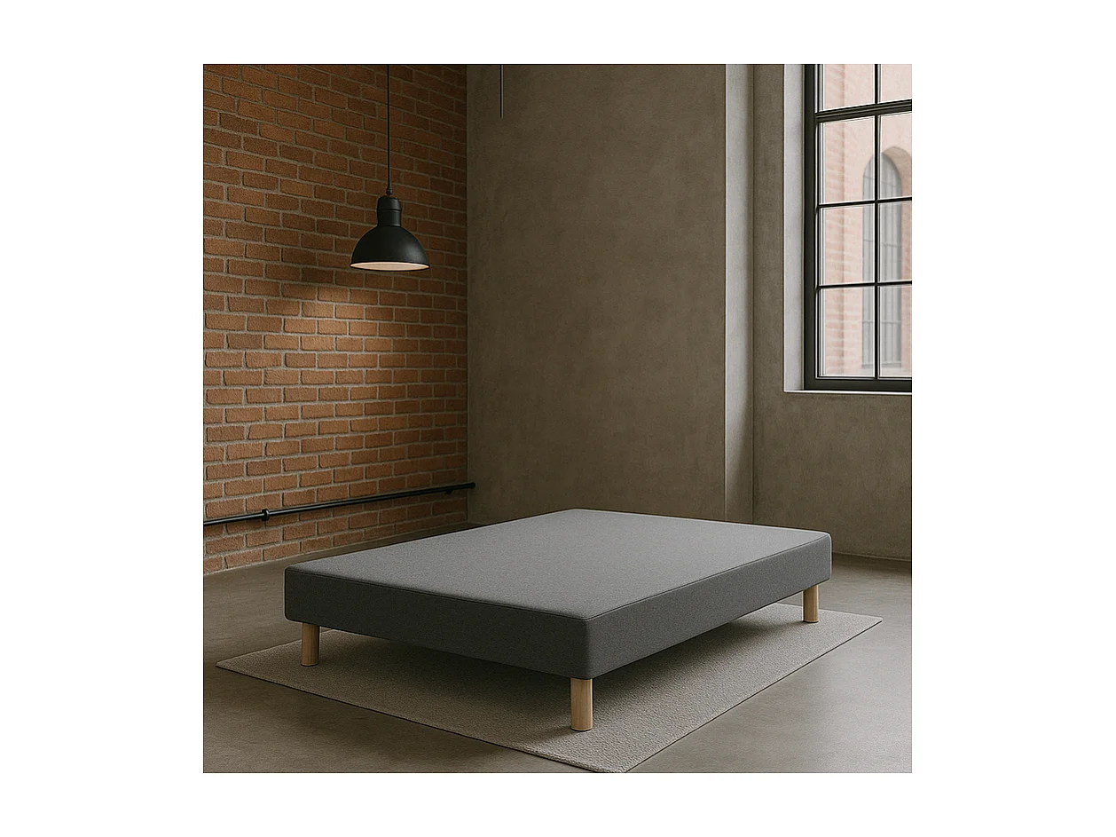 Sommier Tapissier Gris 130x190 Fabrication Française Artisanale