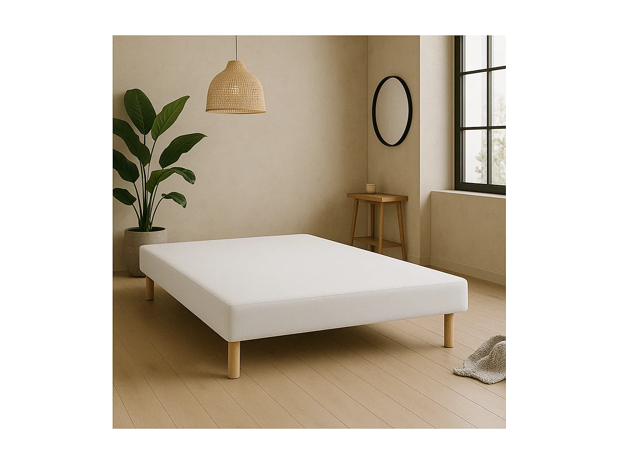 Sommier Tapissier Blanc 130x200 Fabrication Française Artisanale