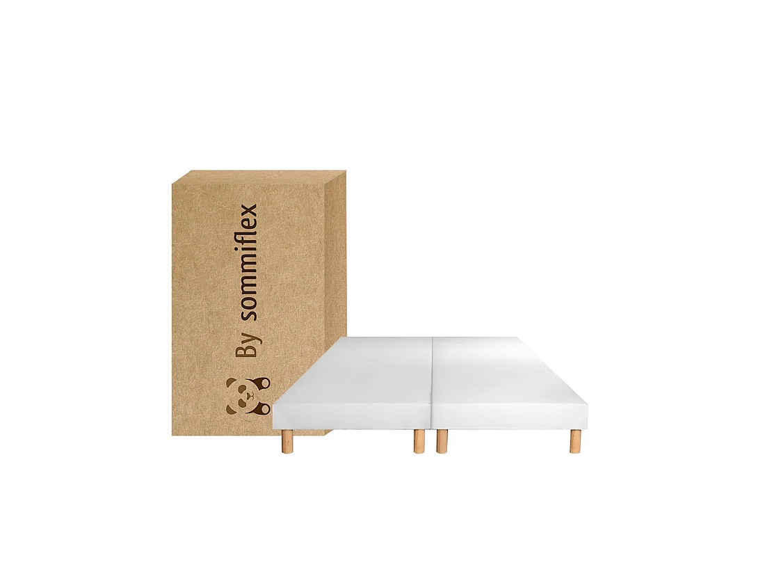 SOMMIER TAPISSIER 100x200x2 (200x200) | FABRICATION FRANÇAISE ARTISANALE | PIEDS OFFERTS | HAUTEUR avec PIEDS 27 cm