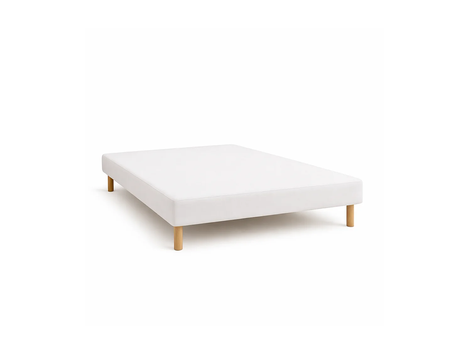 SOMMIER TAPISSIER BLANC 120x190 cm | FABRICATION FRANÇAISE ARTISANALE | PIEDS OFFERTS | HAUTEUR avec PIEDS 27 cm