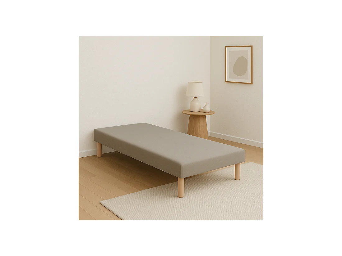 Sommier tapissier 90x200cm Fabrication Française + Pieds offerts