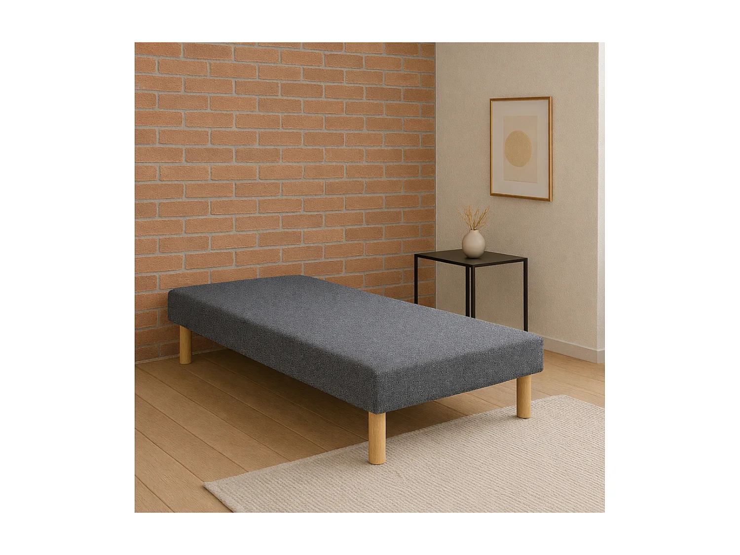 Sommier tapissier 90x200cm Fabrication Française + Pieds offerts