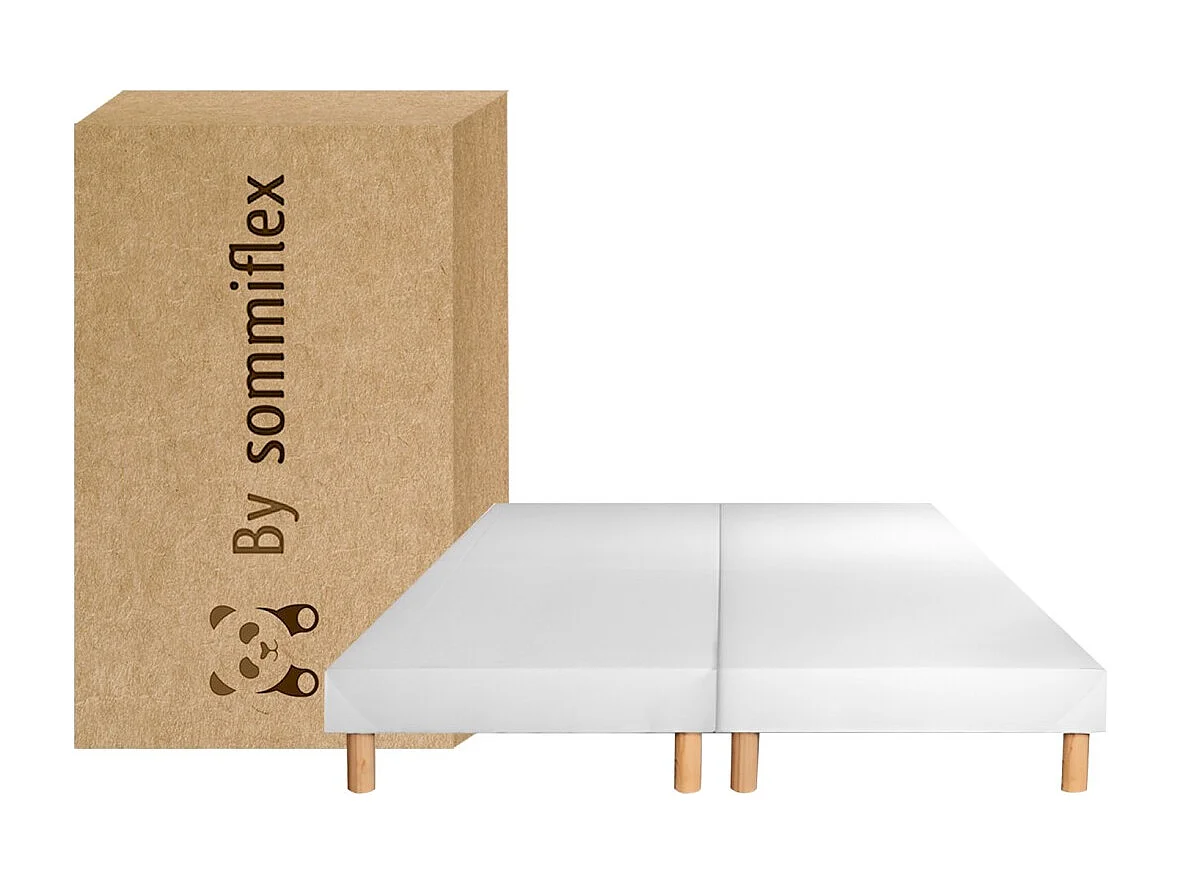 SOMMIER TAPISSIER blanc 90x200x2 (180x200) avec PIEDS offerts FABRICATION FRANÇAISE, HAUTEUR 27 cm