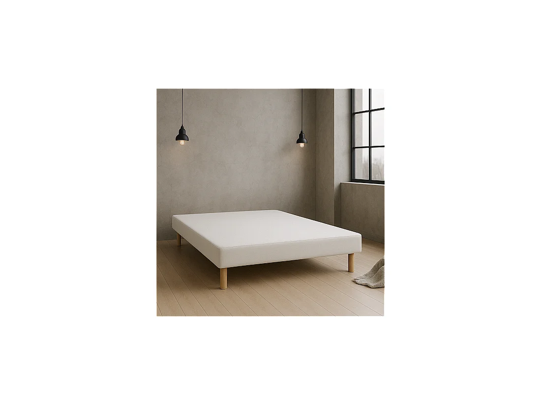 Sommier Tapissier Blanc 140x190 – Fabrication Française Artisanale