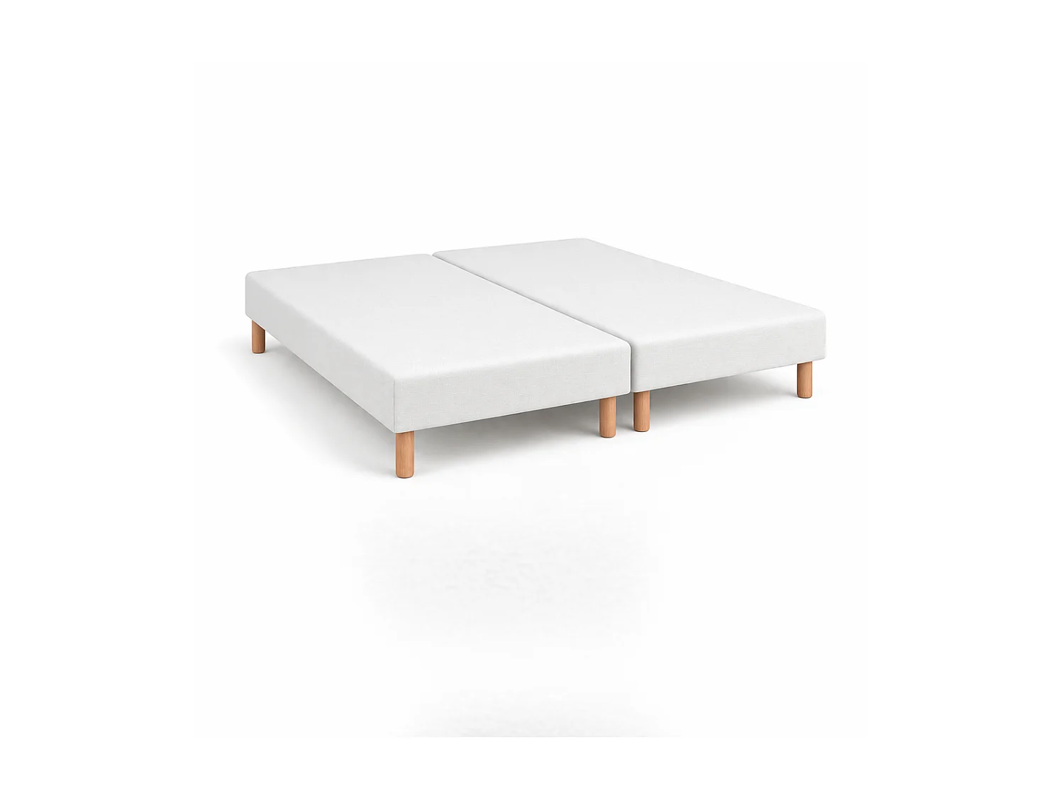 SOMMIER TAPISSIER BLANC 100x200x2 (200x200) | FABRICATION FRANÇAISE ARTISANALE | PIEDS OFFERTS | HAUTEUR avec PIEDS 27 cm