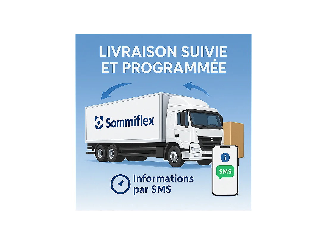 SOMMIER TAPISSIER BLANC 100x200 cm | FABRICATION FRANÇAISE ARTISANALE | PIEDS OFFERTS | HAUTEUR avec PIEDS 27 cm