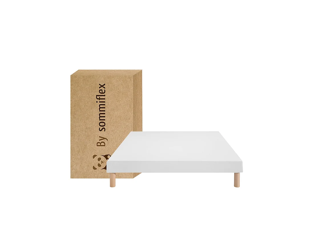 SOMMIER TAPISSIER BLANC 90x190 cm FABRICATION FRANÇAISE ARTISANALE PIEDS OFFERTS HAUTEUR avec PIEDS 27 cm