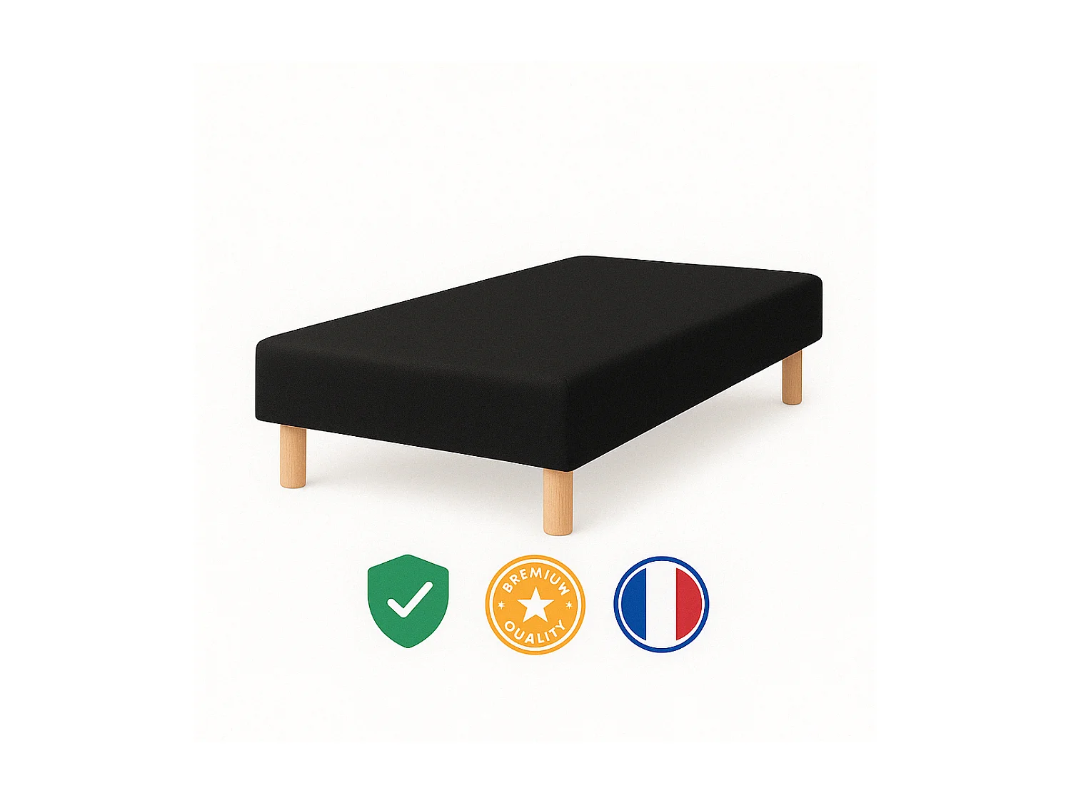 Sommier tapissier 90x190 Fabrication Française + Pieds offerts