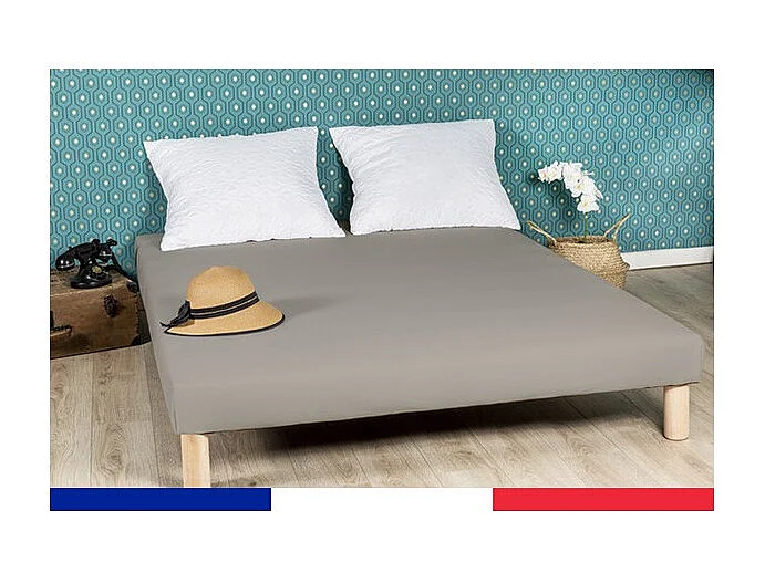 Sommier Tapissier Gris 140x190 Fabrication Française Artisanale