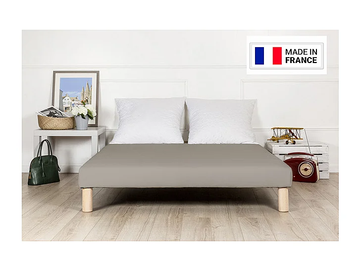 Sommier Tapissier Gris 140x190 Fabrication Française Artisanale