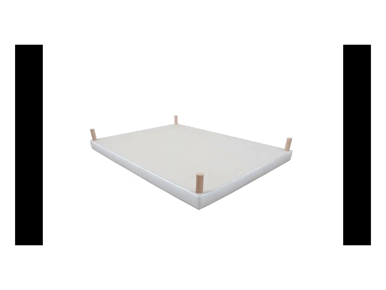 SOMMIER TAPISSIER BLANC 140x190 cm | FABRICATION FRANÇAISE ARTISANALE | PIEDS OFFERTS | HAUTEUR avec PIEDS 27 cm