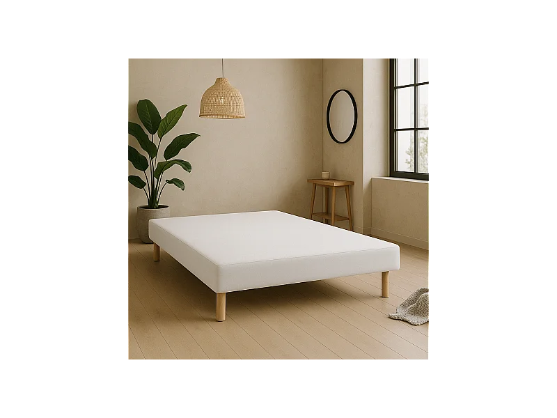 Sommier Tapissier Blanc 140x190 Conception Française Artisanale