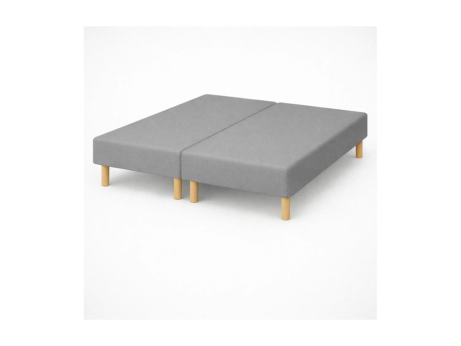 SOMMIER TAPISSIER GRIS 80x200x2 cm (160x200) | FABRICATION FRANÇAISE ARTISANALE | PIEDS OFFERTS | HAUTEUR avec PIEDS 27 cm