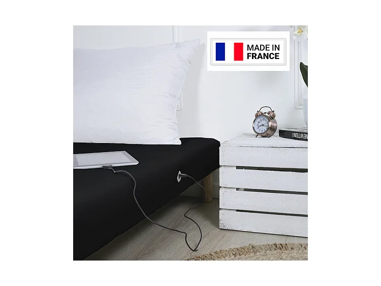 Sommier tapissier 140x200cm avec port usb fabrique en france