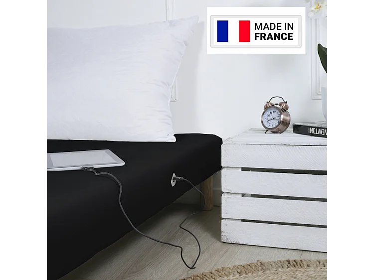Sommier tapissier 140x200cm avec port usb fabrique en france
