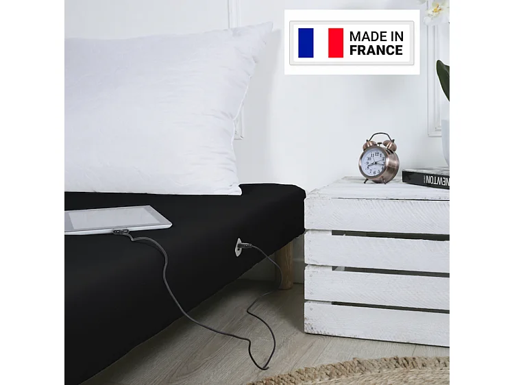 Sommier tapissier 140x200cm avec port usb fabrique en france