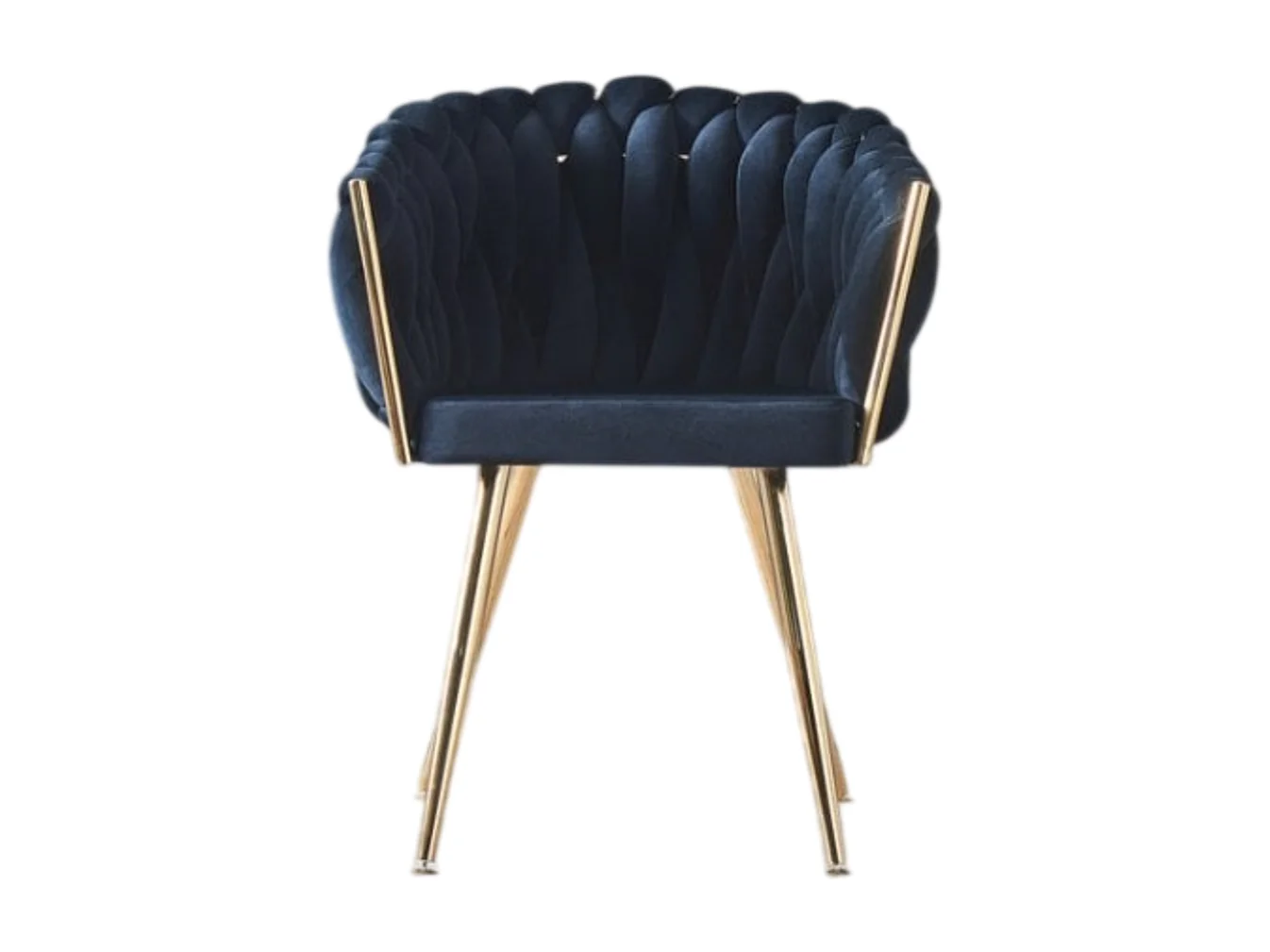 ROMA - Chaise Tissée en Velours - Avec Accoudoirs - Noir