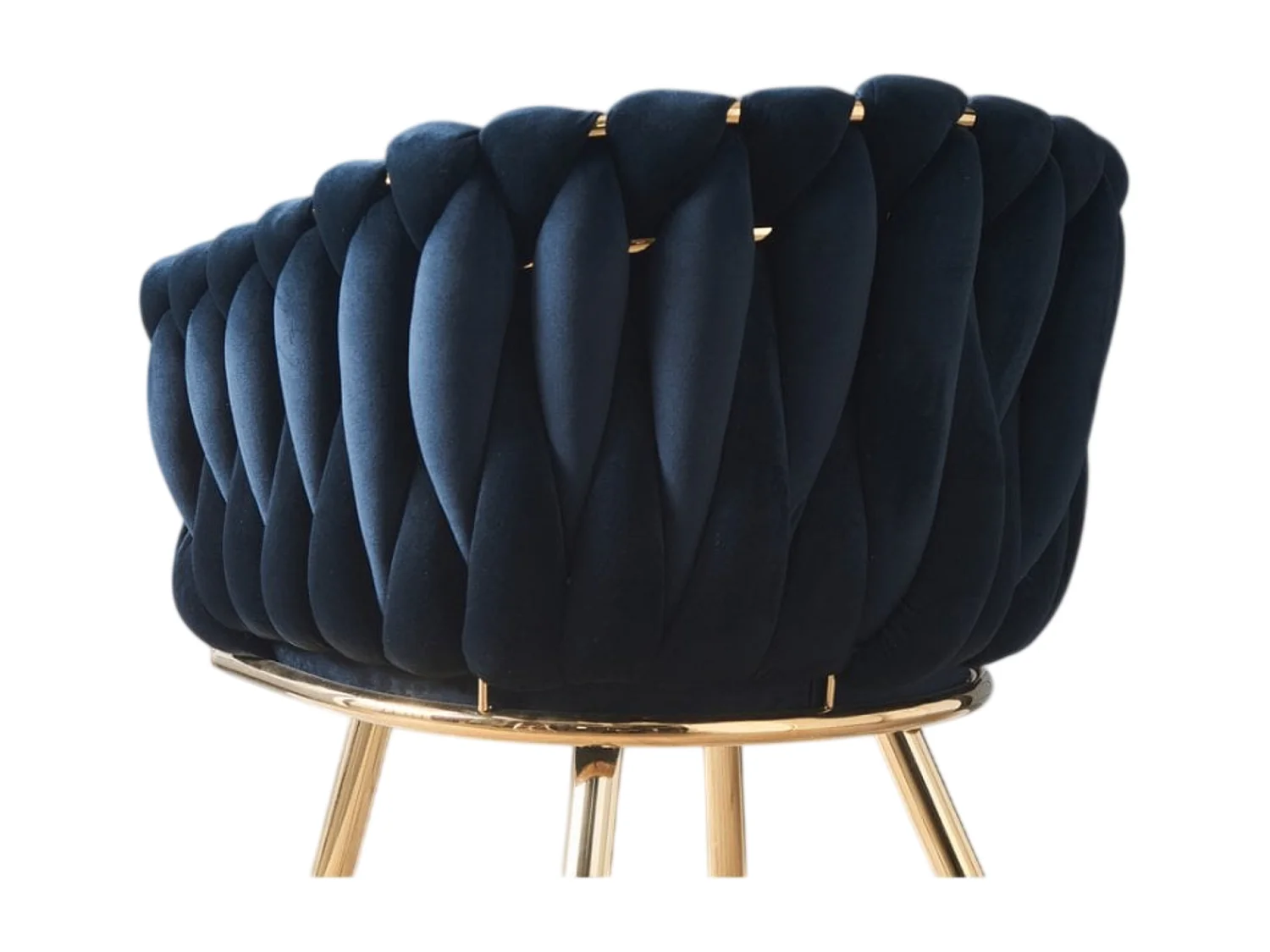 ROMA - Chaise Tissée en Velours - Avec Accoudoirs - Noir