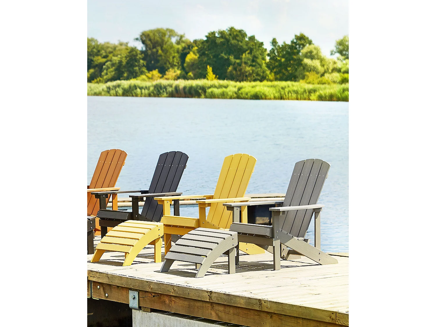 Chaise de jardin ADIRONDACK Gris clair