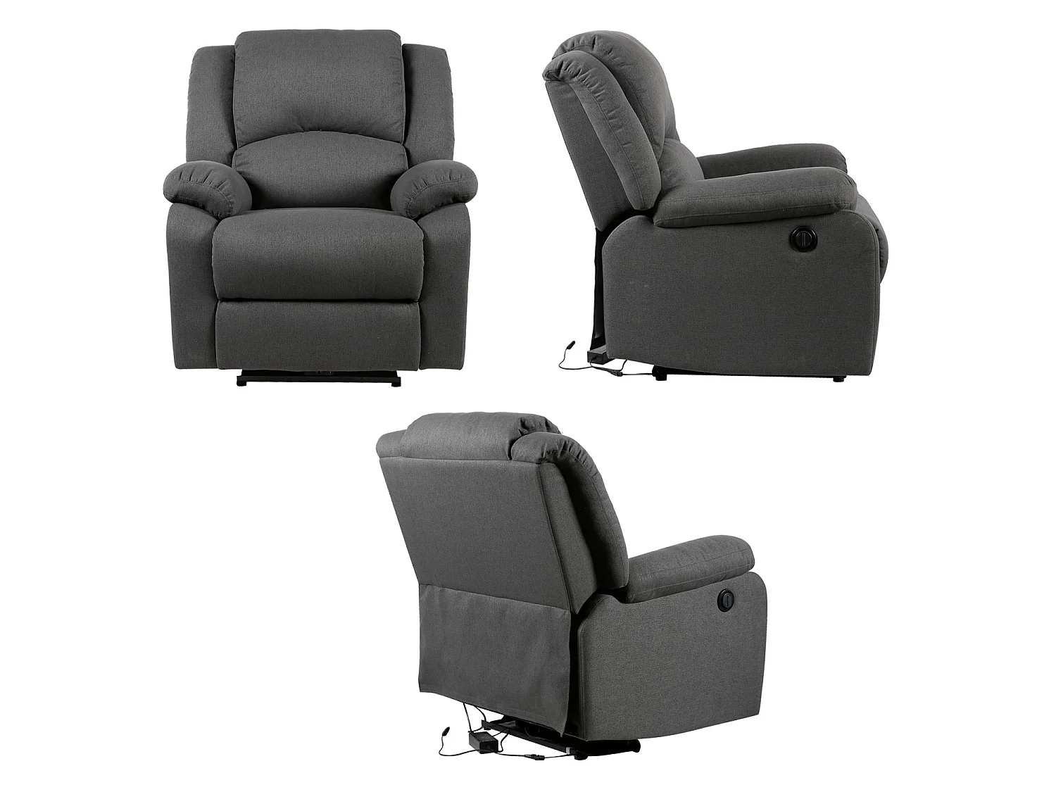 Fauteuil électrique inclinable CLOUD gris anthracite - HAPPY GARDEN