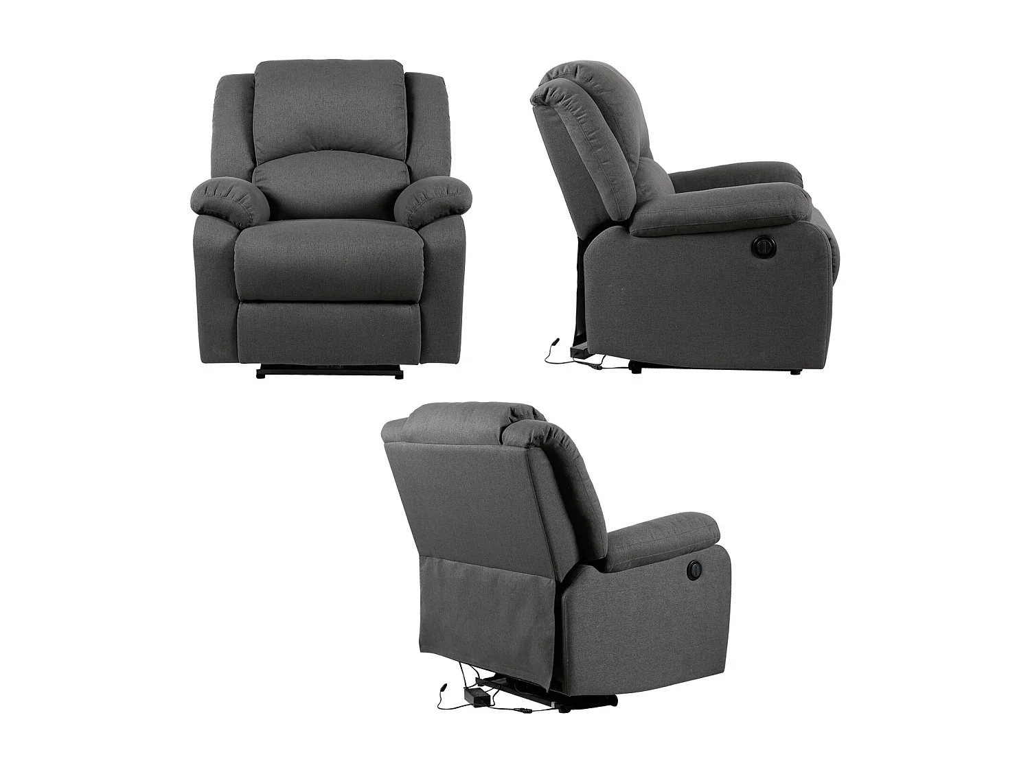 Fauteuil électrique inclinable CLOUD gris anthracite - HAPPY GARDEN