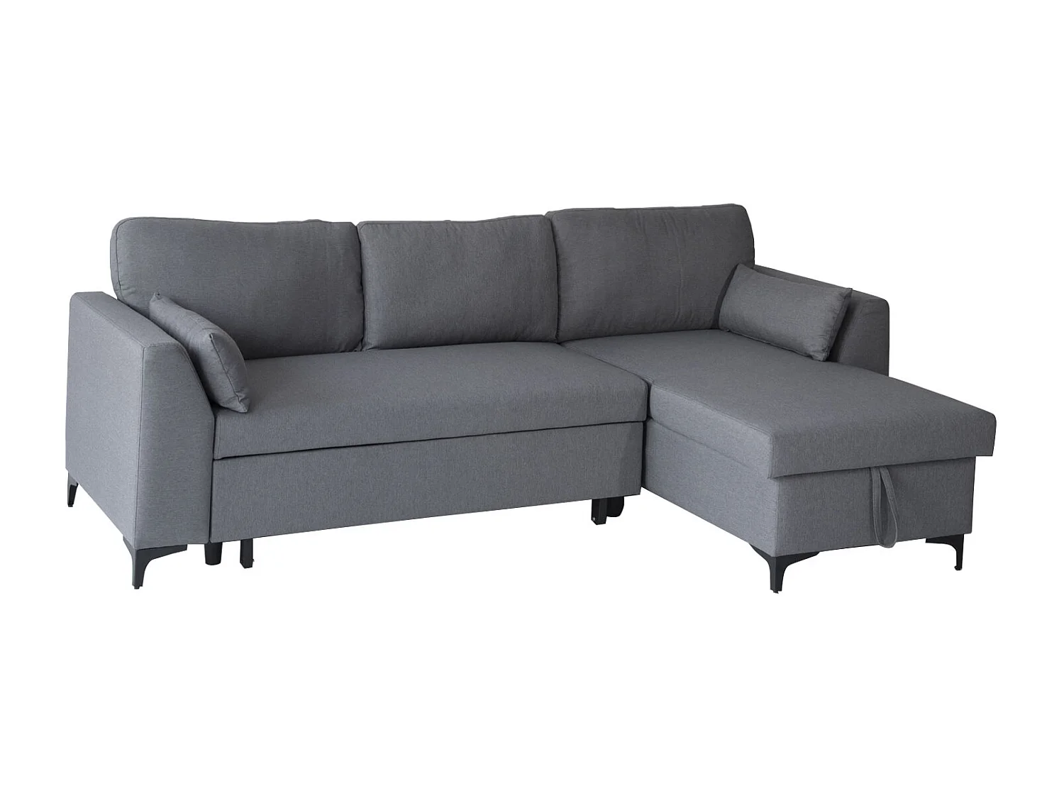 Canapé d'angle convertible LOGAN 3 places gris - HAPPY GARDEN