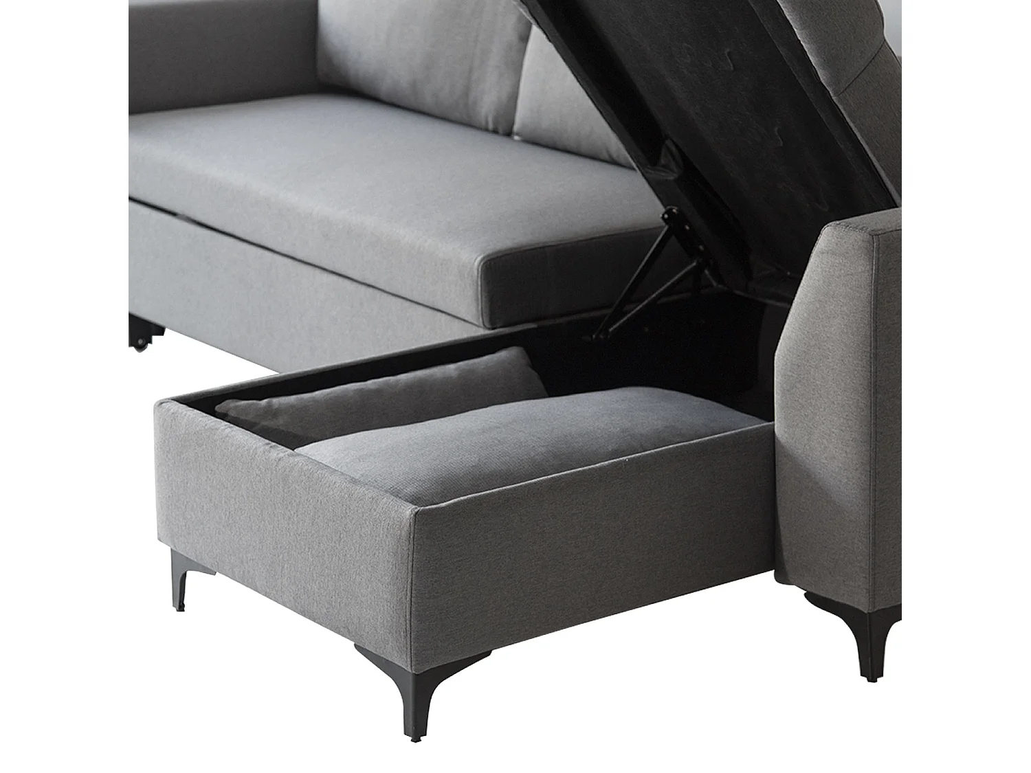 Divano letto angolare LOGAN 3 posti grigio