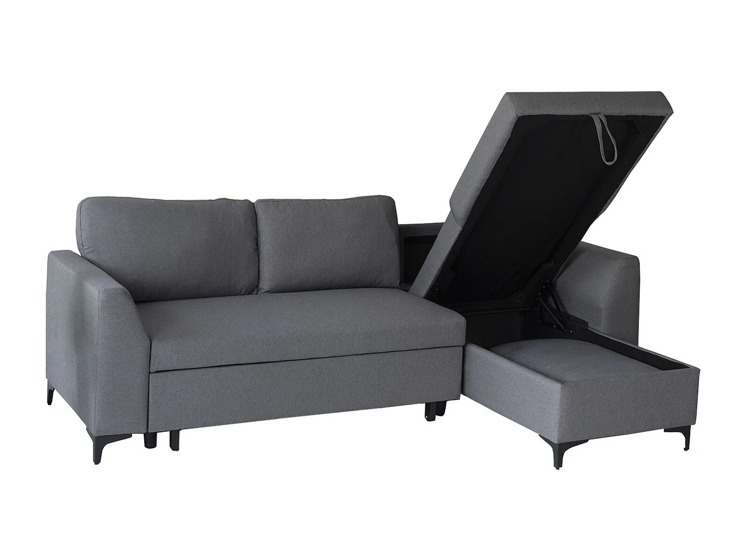 Divano letto angolare LOGAN 3 posti grigio