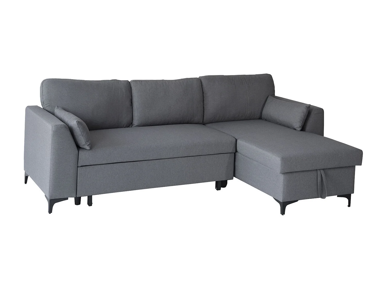Divano letto angolare LOGAN 3 posti grigio