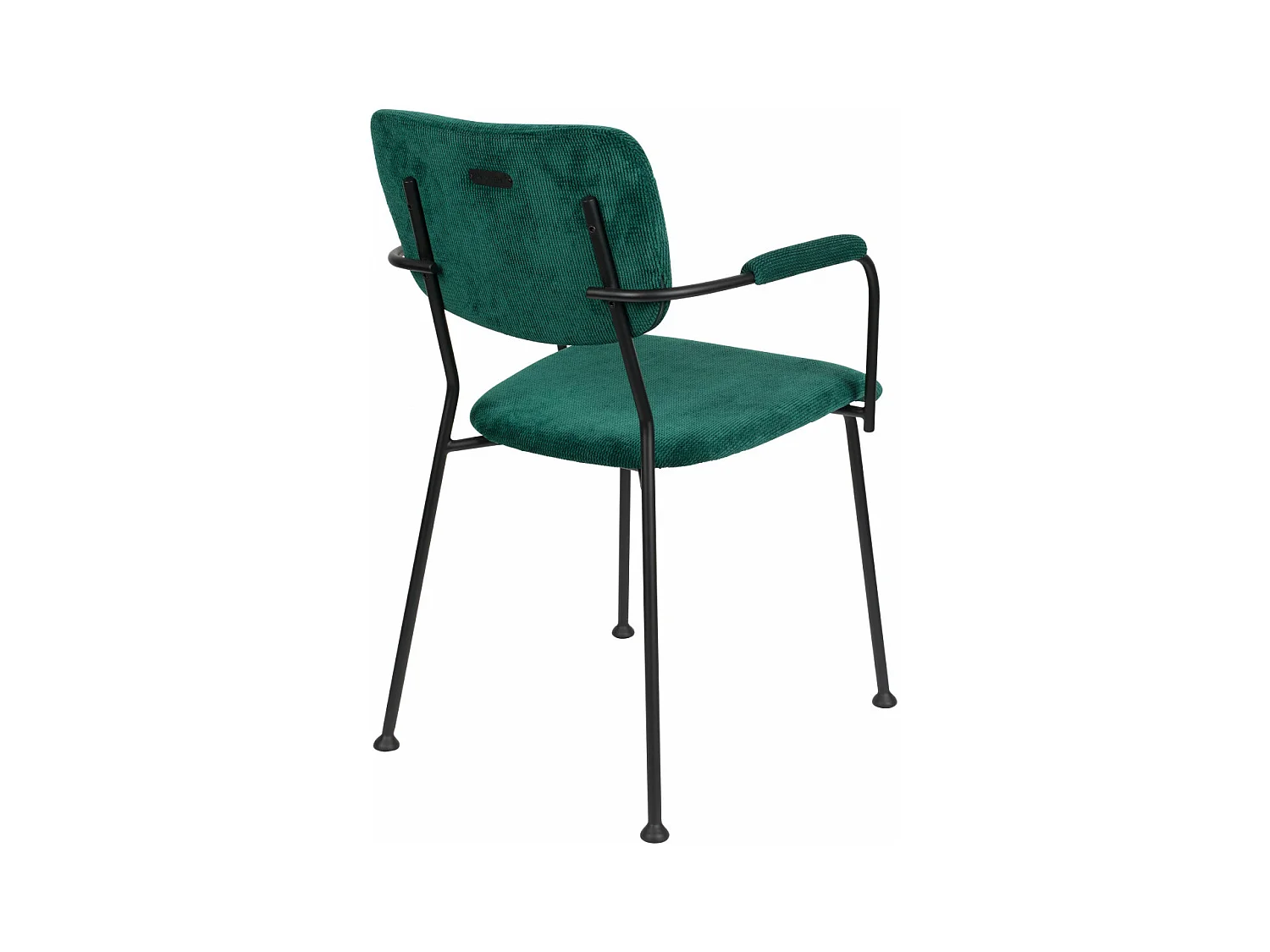 BENSON - Chaise Accoudoirs en Velours Vert Tendance