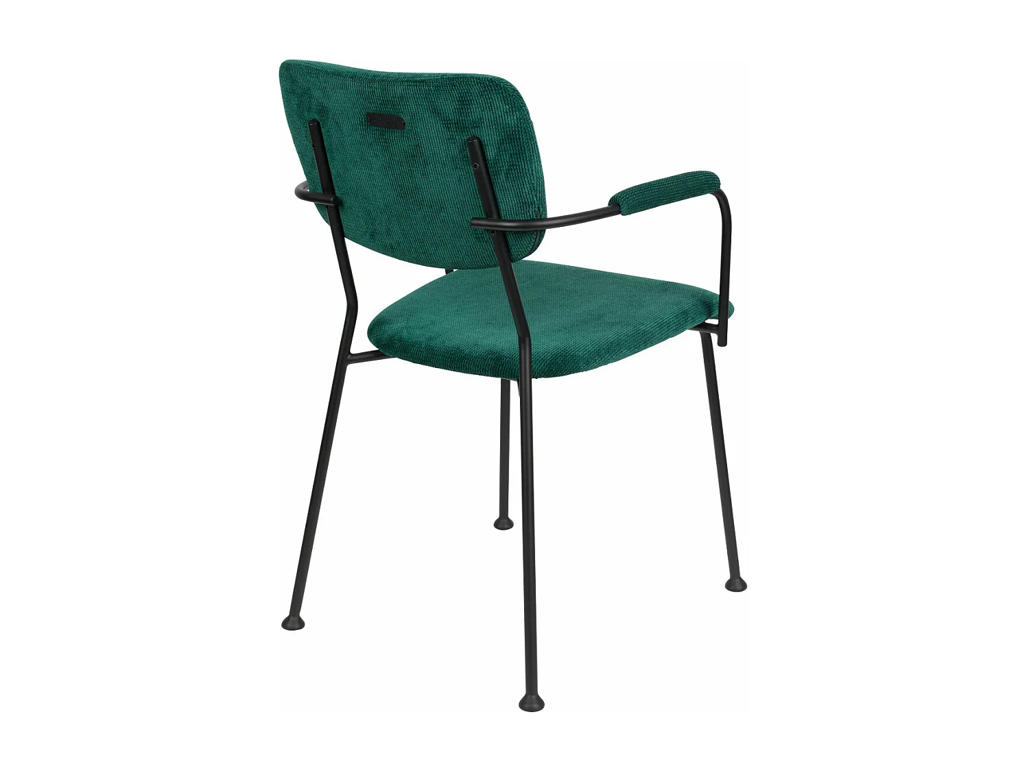 BENSON - Chaise Accoudoirs en Velours Vert Tendance