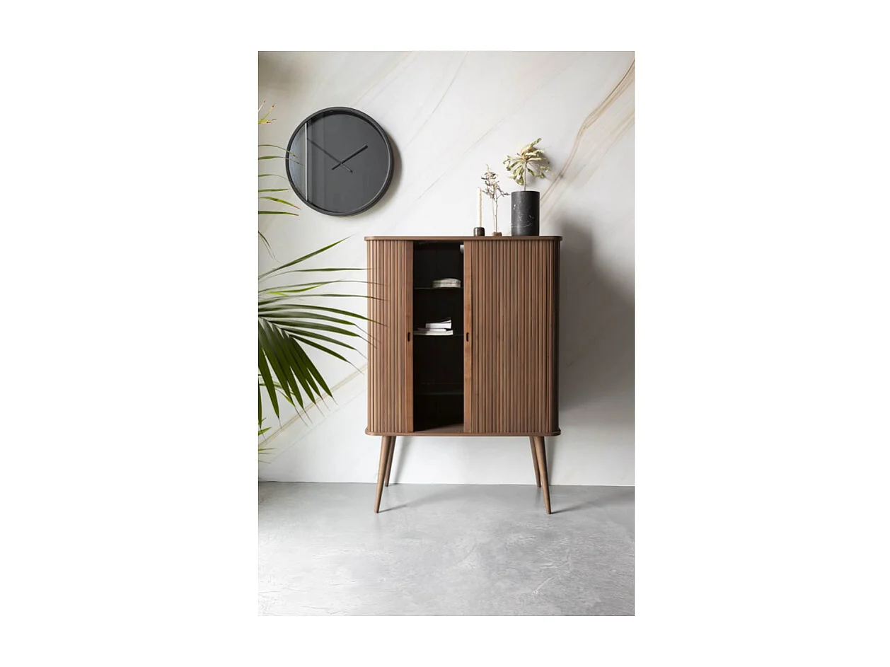 Barbier - Buffet haut en bois - Couleur - Bois foncé