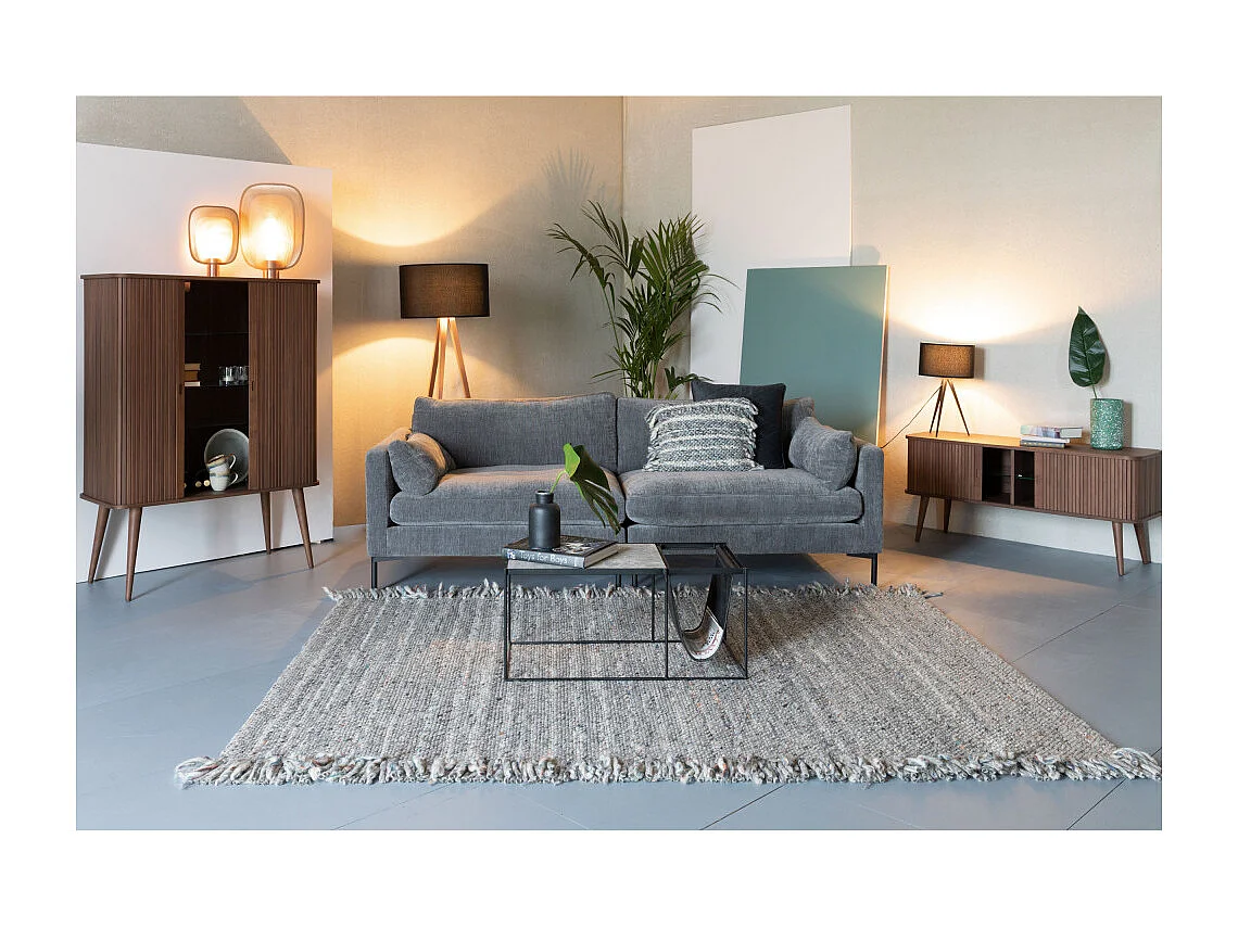 Barbier - Buffet haut en bois - Couleur - Bois foncé