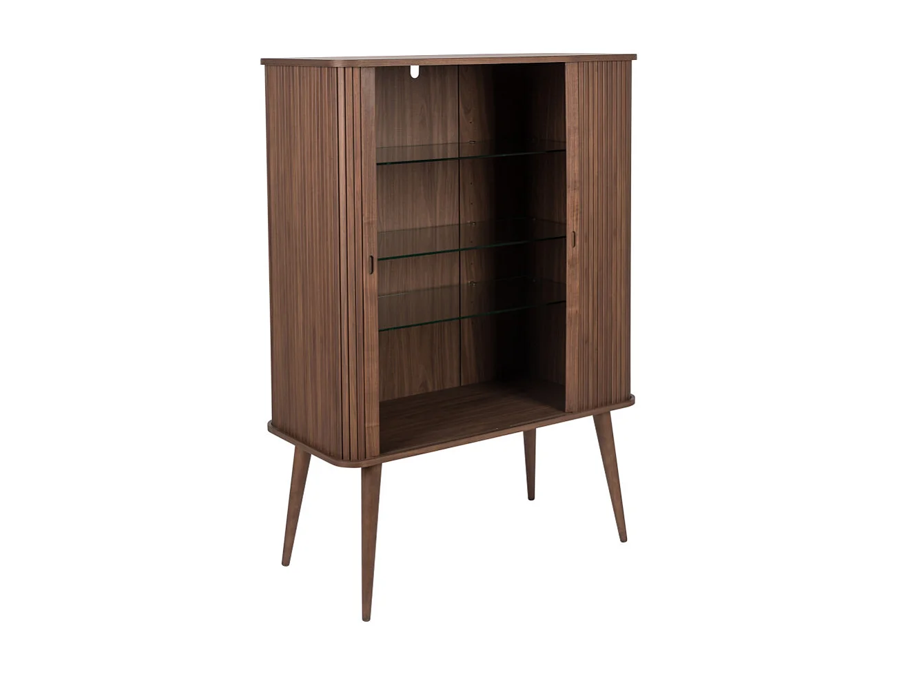 Barbier - Buffet haut en bois - Couleur - Bois foncé