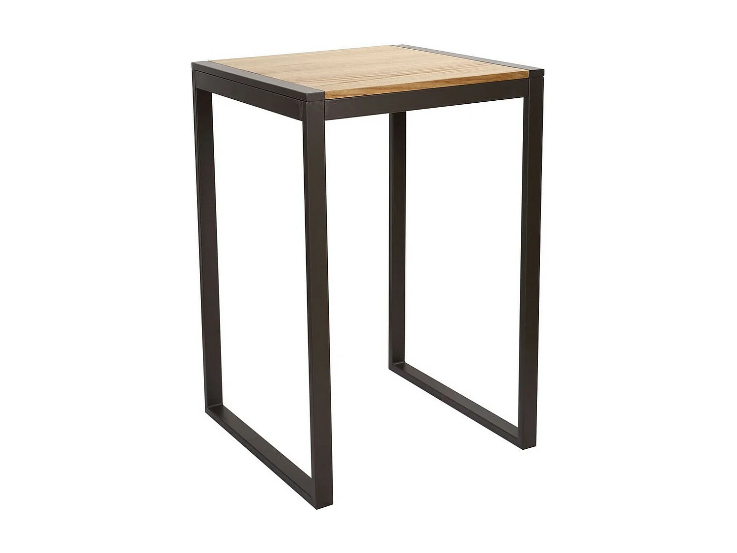 NEVADA - Ensemble table haute en acier et orme massif - 2 chaises