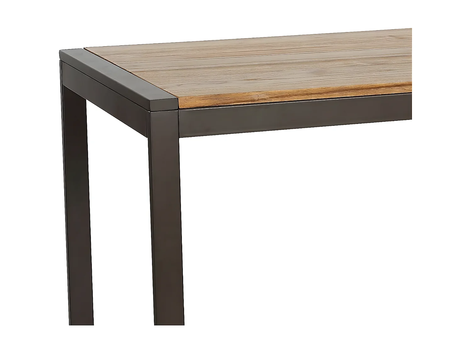 NEVADA - Ensemble table haute en acier et orme massif - 2 chaises