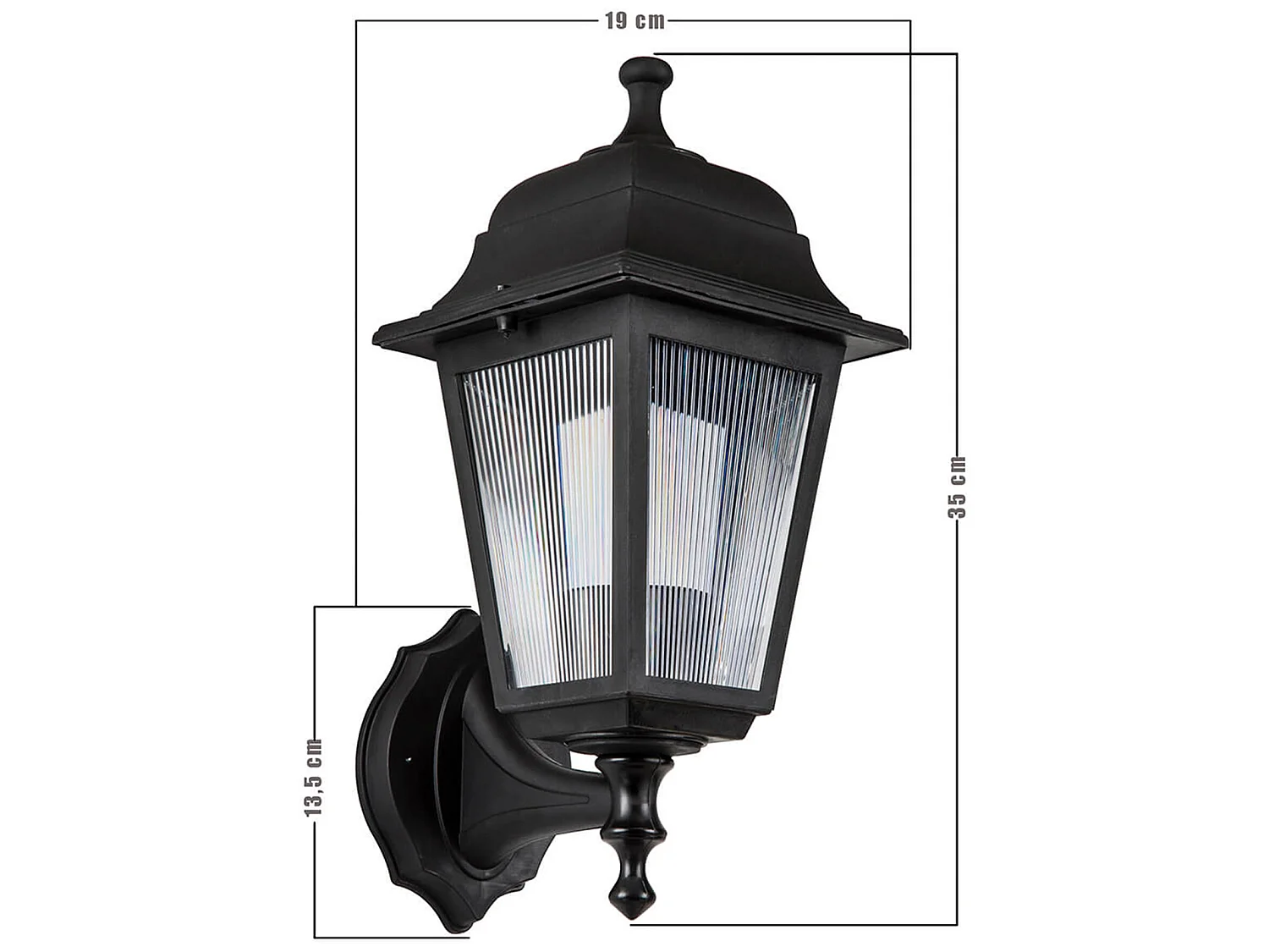 Luminaire extérieur Huddersfield mural 35 cm E27 noir [lux.pro]