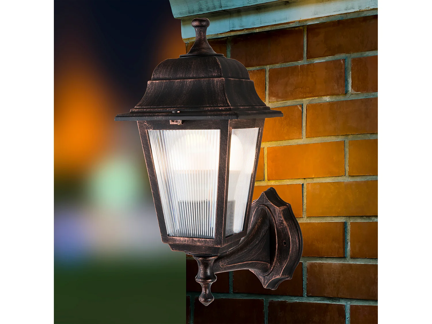 Luminaire extérieur Huddersfield mural 35 cm E27 cuivre brossé [lux.pro]