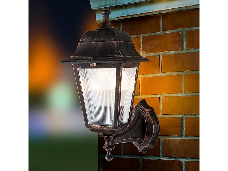 Luminaire extérieur Huddersfield mural 35 cm E27 cuivre brossé [lux.pro]