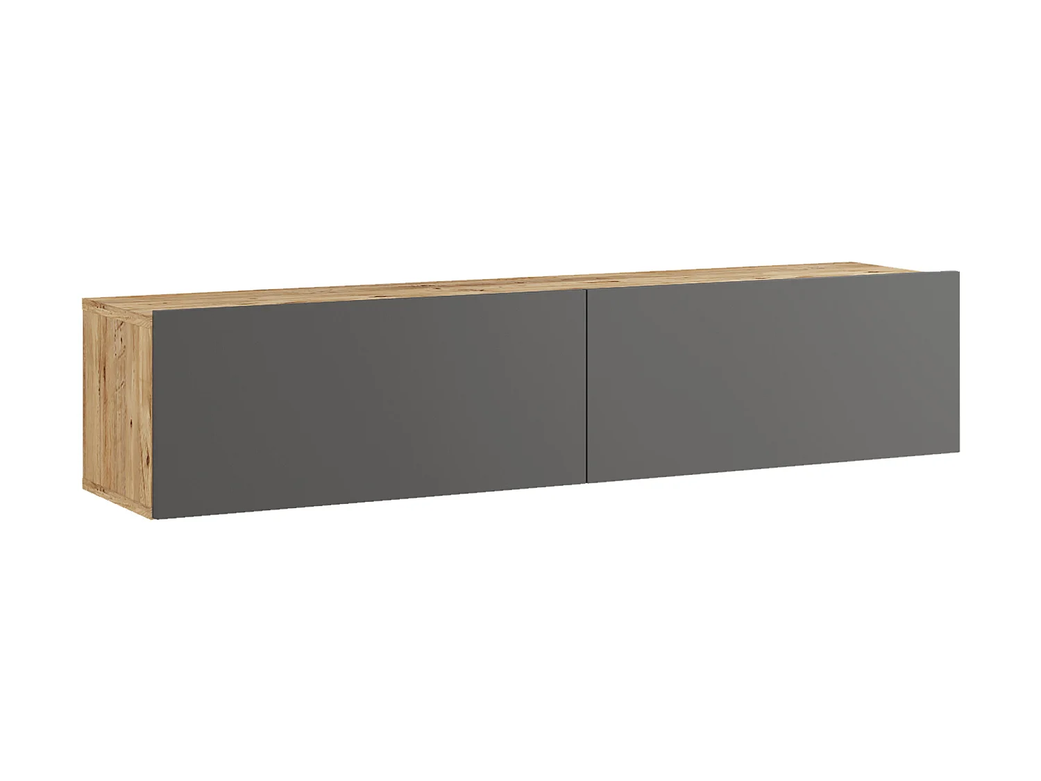 Meuble TV Lapinlahti à 2 portes 29,5 x 140 x 31,5 cm effet bois de pin / anthracite [en.casa]