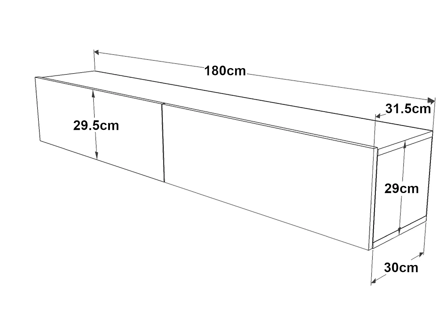 Meuble TV Lapinlahti à 2 portes 29,5 x 180 x 31,5 cm effet bois de pin [en.casa]