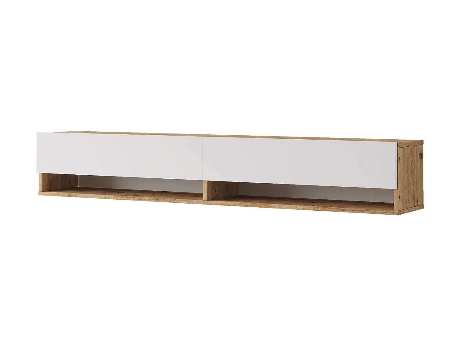 Meuble TV Laitila à 2 portes 29,5 x 180 x 31,5 cm effet bois de pin / blanc [en.casa]