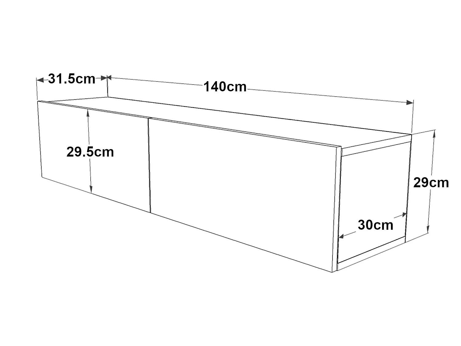 Meuble TV Lapinlahti à 2 portes 29,5 x 140 x 31,5 cm effet bois de pin [en.casa]