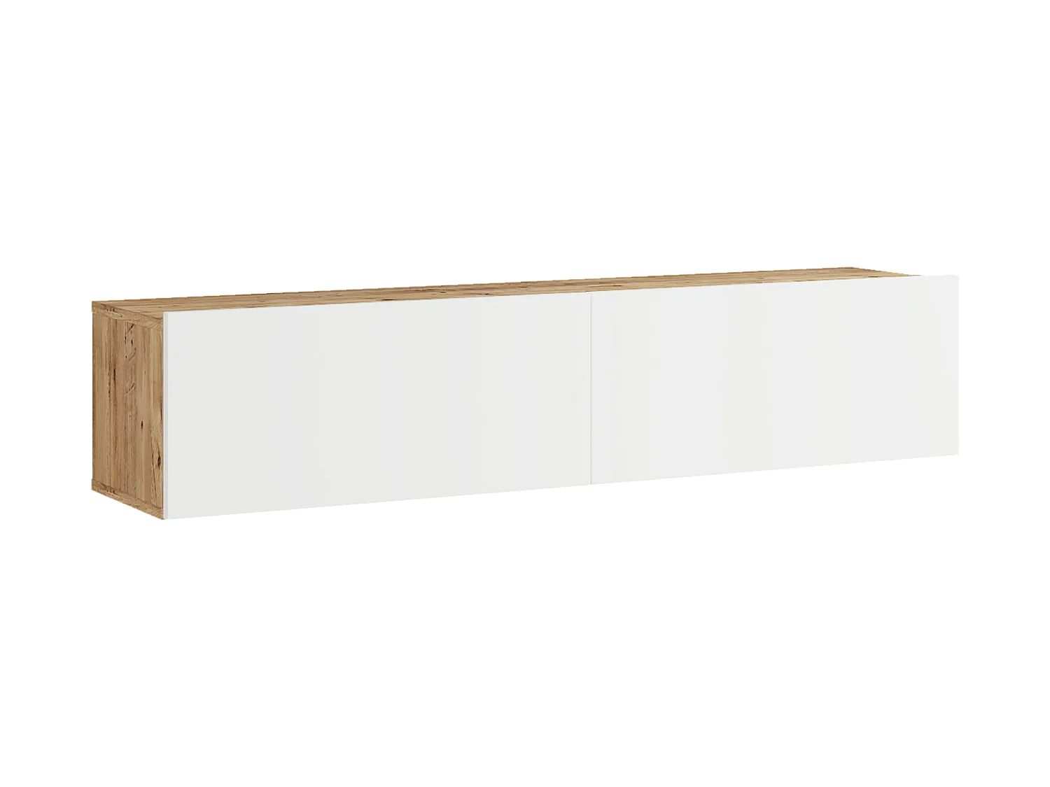 Meuble TV Lapinlahti à 2 portes 29,5 x 140 x 31,5 cm effet bois de pin / blanc [en.casa]