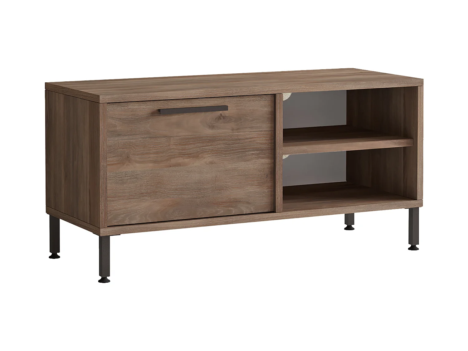 Meuble TV Liperi à porte 43 x 90 x 35,5 cm chêne gris / anthracite [en.casa]