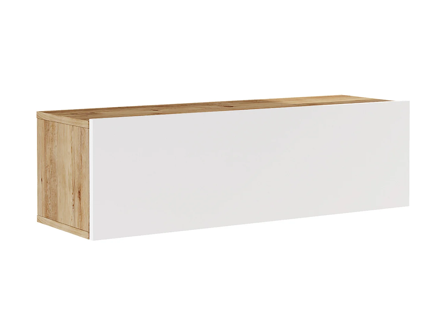 Meuble TV Lapinlahti à porte 29,5 x 100 x 31,5 cm effet bois de pin / blanc [en.casa]