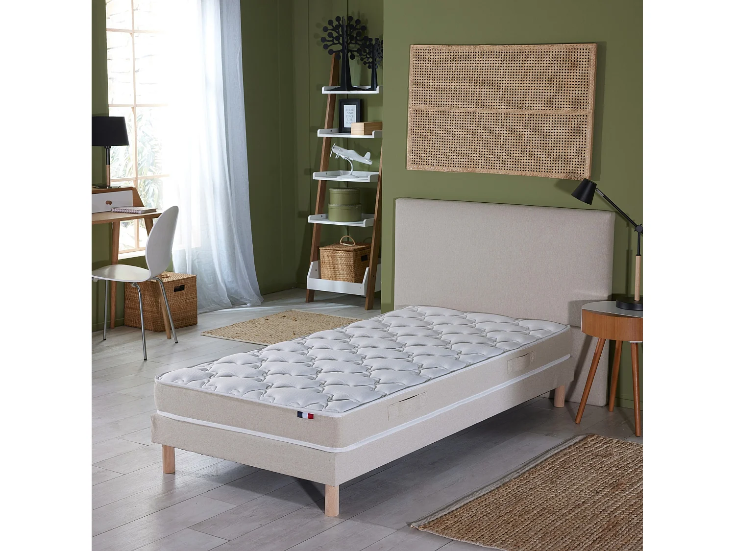 Matelas en polylatex 80 kg/m³, H 21 cm - Fabrication Française Dimensions - 90 x 200 cm