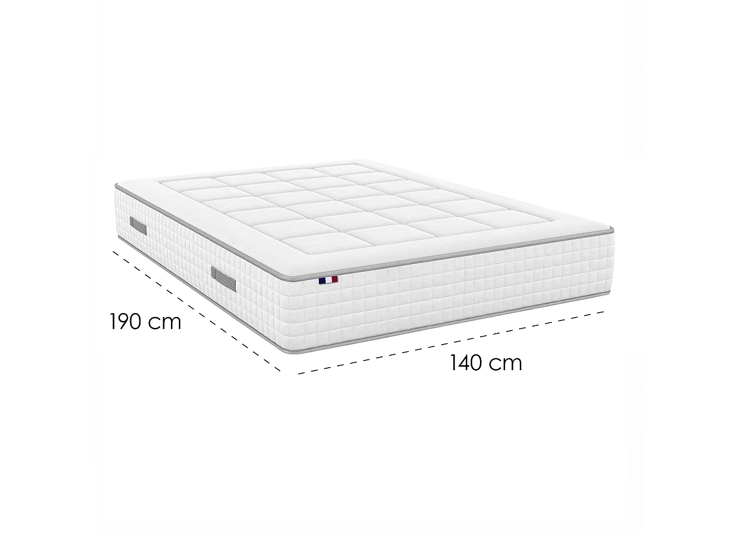 Matelas ressorts ensachés PALACIO - soutien ferme et confort équilibré Dimensions - 140 x 190 cm